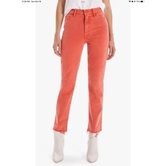 New Mother The Swooner Rascal Ankle Fray - FLS Size 34 Color Orange